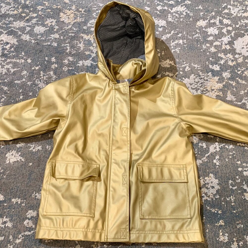 Petit Bateau gold raincoat for toddlers, size 3T